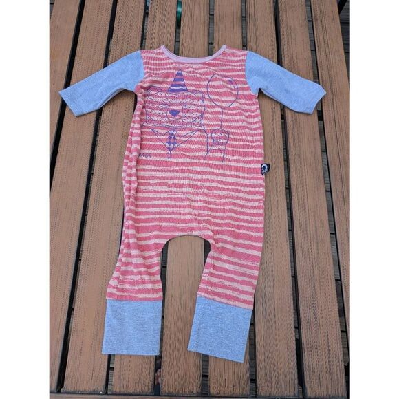Rags to Raches Birthday Bear Romper‎ One Piece size 12-18 months pink USA cotton - Picture 1 of 4